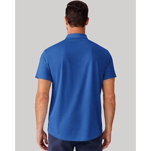 เสื้อยืดกอล์ฟแขนสั้นผู้ชาย แห้งเร็ว ระบายเหงื่อ ออกกำลังกาย ผ้าโพลีเอสเตอร์ 100% กันยับ ดีไซน์กระดุม - Product Image 2