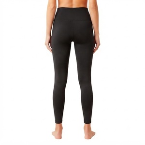 High Waist 100% polyester quick dry fabric Full Length <b>Leggings</b> Women's Knitted Stretch Solid Color Basic Style All Seasons Wear - Product Image 5
