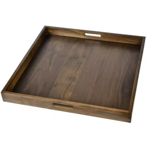 Plateau de service naturel écologique fait main de haute qualité avec un design carré et rond pour les fêtes par Decor World Expo - Product Image 2