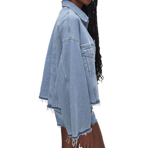 Shorts en jean vintage droits pour femmes, taille mi-haute, confortables, de haute qualité, dernier design, vente en gros, logo personnalisé, quatre poches, OEM - Product Image 4