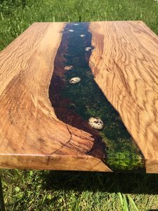 Wooden Moss <b>Epoxy</b> River <b>Table</b> Natural Live Edge Handmade Rustic <b>Coffee</b> <b>Table</b> Forest Inspired Resin Furniture Statement Piece - Product Image 4