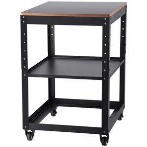 Supporto per Pialla a Tre Livelli Regolabili in Altezza, Capacità 45 kg, con 4 Ruote Stabili per Carichi Pesanti, Tavolo di Stoccaggio - Product Image 6