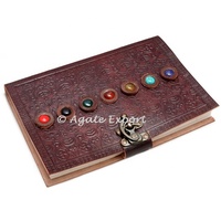 Carnets rectangulaires en cuir rouge écologique Lethr-007 pour fournitures de bureau, vente en gros, artisanat thérapeutique, exportation d'agate, journaux colorés