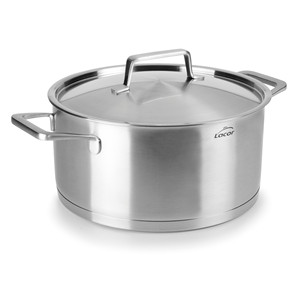 Pentola Lacor in acciaio inox con coperchio 24 cm per cucinare - Product Image 1