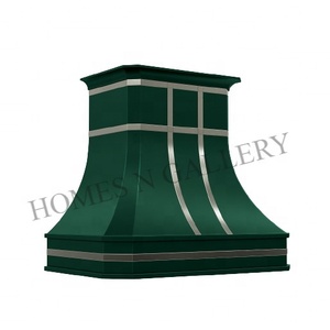Campana Extractora de Cocina de Acero Inoxidable Montada en Pared con Acabado Patinado Verde Antiguo para Isla de Cocina - Product Image 4