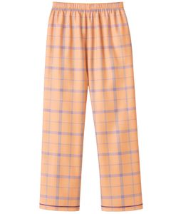 Ensemble de pyjama pour femmes à carreaux pêche et orange personnalisé, manches longues, boutonné, vêtements de nuit en coton doux, ensemble de vêtements de détente en deux pièces - Product Image 6