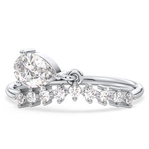 Anillo de Compromiso REYES al por Mayor con Moissanita Certificada GRA en Oro Blanco de 14K y 18K, Regalo de Joyería Fina para Mujer - Product Image 1
