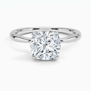 Anillo BOJ 092 con Corte Cojín, Plata 925, Halo de Piedras, Engaste de Garras, Anillo Solitario con Diamante de 2ct, Color D, VVS1, Moissanita Certificada por GRA - Product Image 1