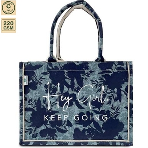 8oz Natural Canvas PP Laminated Floral <b>Beach</b> Tote Bag Custom Logo Women Shopping Travel Tote 42x34x19 OEM ODM Wholesale Supplier - Product Image 3