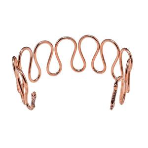 Pulsera de cobre puro sólido, joyería de diseño ondulado hecha a mano, unisex - Product Image 3