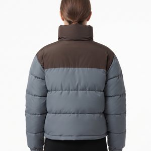 Best Quality <b>Women's</b> Quilted <b>Padded</b> <b>Winter</b> <b>Coat</b> Color Block Full Zip Jacket Warm Polyester Filled Regular Length - Product Image 6