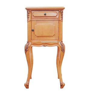 Louis French Solid Mahogany Wood Nightstand European Style <b>Bedside</b> <b>Table</b> Natural Walnut Color Apartment Bedroom Furniture - Product Image 6