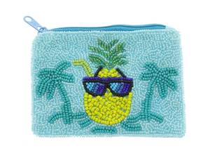 Sac de voyage cosmétique en feutre non tissé imprimé à l'écran avec motif d'ananas tropical de dessin animé, avec pochette zippée - Product Image 4