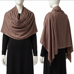 Pashmina para Mujer Musulmana al por Mayor, Color Sólido, Ligera, Larga, Transpirable, con Sensación de Cachemira, Duradera, Versátil para Todas las Temporadas - Product Image 1
