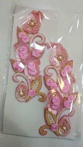 Best Selling Embroidered Beaded Clothing Patches Fabric <b>Garment</b> <b>Processing</b> <b>Accessories</b> Export Ready From India - Product Image 3