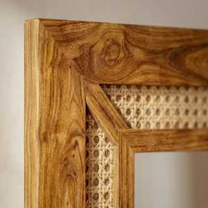 Handwoven Rattan Decorative <b>Mirror</b> and Photo Frame Bamboo Cane <b>Table</b> <b>top</b> Accent <b>Mirror</b> for Rustic Interiors Design - Product Image 3