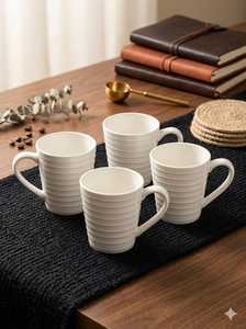 Ensemble de 4 tasses à café en céramique décorative avec glaçure dorée glamour, support en métal en forme de cœur de 3 mm d'épaisseur, luxe - Product Image 4