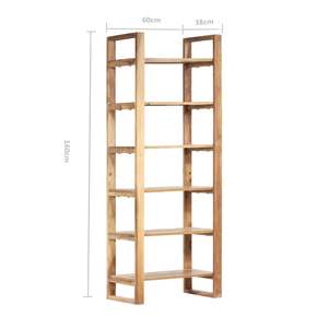 Solid Sheesham Wood <b>Bookshelf</b> 23.6"x15"x63" Elegant <b>Bookcase</b> - Product Image 6
