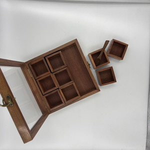 Handmade Wooden Spice <b>Box</b> | Indian Rosewood <b>Masala</b> Dabba Storage Container | Kitchen Organizer with Lid Spoon Set - Product Image 6