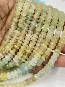 Cuentas de Piedras Preciosas Facetadas, Cuentas Redondas Facetadas de Aguamarina Natural Multi AAA de 8 mm, Hilo de 8 Pulgadas - Product Image 3