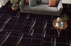 Carreaux de sol en porcelaine vitrifiée brillante grand format Lapiz Black Design, 600x1200mm, noir profond, pour décoration moderne - Product Image 6