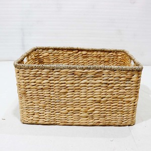 Handwoven Water Hyacinth Eco-Friendly Storage <b>Basket</b> Rectangle Organizer Bin with Handles for Kitchen Living Room <b>Wardrobe</b> - Product Image 4