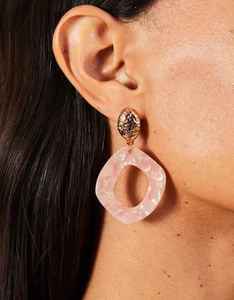 Pink <b>Resin</b> Irregular Drop Earrings Handmade Fashion Jewelry for Women Pink Earrings Handmade fashion Pink earrings <b>Resin</b> <b>crafts</b> - Product Image 5