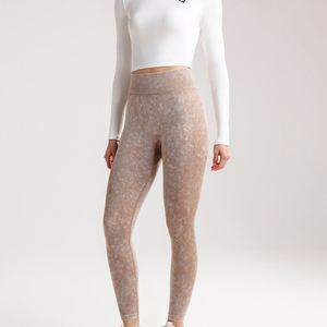 Wholesale Women's <b>High</b> Waist <b>Knee</b>-Length Compression Leggings-Breathable Quick Dry Custom Logo Positions for Running Fitness - Product Image 2