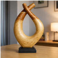 Sculpture abstraite en bois écologique contemporaine, art artisanal, décoration pour mariage, salon, présentation sur table