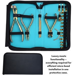 Kit d'outils d'installation d'extensions capillaires : Pince à micro-anneaux, Aiguille à boucles, Séparateur de cheveux, Outil de pose de bandes adhésives, Pinces de sectionnement - Product Image 6