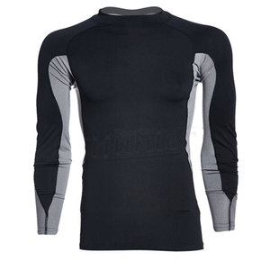 เสื้อรัดรูปแขนยาวสำหรับผู้ชาย สีตัดต่อ แห้งเร็ว 100% โพลีเอสเตอร์ ป้องกันแสงแดด UPF 50+ เหมาะสำหรับกีฬา BJJ MMA - Product Image 3
