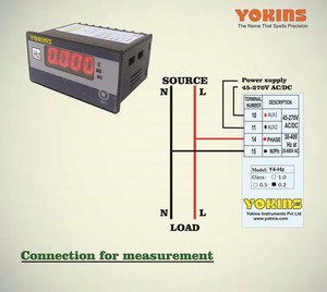YOKINS Y4-Hz เครื่องวัดความถี่ดิจิตอลทรูอาร์เอ็มเอส 30-400Hz 15-600VAC 96x48 มม. - Product Image 1