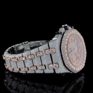 Luxury Square Alloy Diamond Men's <b>Chronograph</b> ETA Quartz Watch 41mm Analog-Digital Sapphire Crystal Buckle Stainless Steel Band - Product Image 3