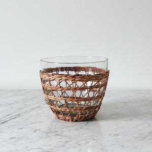 Braided Straw Holders Tea Light Candle Votive Holder Woven Seagrass <b>Cup</b> Cover Glass Tumblers for Candles - Product Image 4