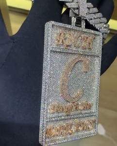 Collar de Moissanita Personalizado con Colgante Iced Out en Plata 925 con Acabado en Oro de 14k, Collar de Plata para Mujer, Pasa el Test de Autenticidad, Regalos para Él - Product Image 5