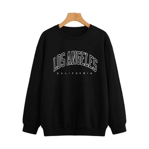 เสื้อสเวตเตอร์แบบสวมหัวแขนยาวโอเวอร์ไซส์สำหรับผู้หญิงเสื้อสเวตเตอร์เปล่าคอกลมพิมพ์ลายออกแบบได้ตามต้องการ - Product Image 1