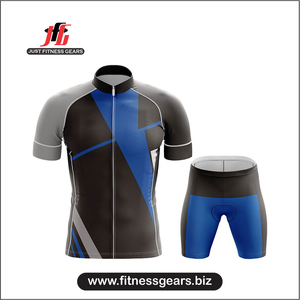 JUST FITNESS GEARS Ensemble de maillots et shorts de cyclisme sans manches pour hommes, de haute qualité, 240g, séchage rapide, en spandex/polyester, imprimé sur mesure - Product Image 1
