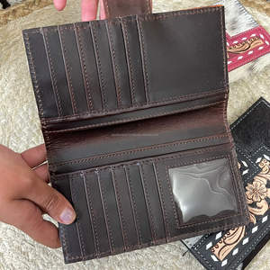 Cartera de Cuero Hecha a Mano de Alta Capacidad, Nueva Moda, Cartera de Viaje Bifold de Cuero Vacuno Genuino para Mujer - Product Image 6