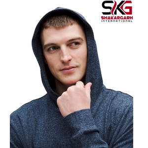 Sweat à capuche personnalisé pour homme en tricot gaufré gris |   Sweat-shirt décontracté à manches longues avec poignets et ourlet côtelés |   OEM Private Label Appa - Product Image 1