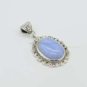 Colgante de Plata de Ley 925, colgante hecho a mano, artículo de plata, colgante de mujer, mejor para regalo, colgante de piedras preciosas de ágata - Product Image 2