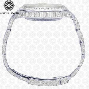 Reloj de Lujo para Hombre con Caja de Acero Inoxidable, Movimiento Mecánico Analógico, Detalles de Diamantes, Cierre Oculto con Botón, Correa de 20 mm, 40 mm - Product Image 3