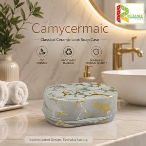 Porte-savon en plastique avec couvercle, porte-savon de salle de bain, accessoire de bain côtelé - Product Image 2