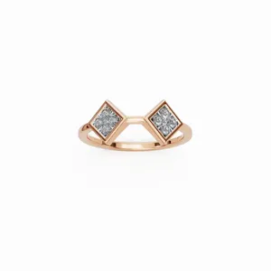 แหวนเพชรทรงกลมเจียระไนแบบบริลเลียนท์ 10 เม็ด ดีไซน์ทันสมัย ทองคำขาว 18K ประดับเพชรเลี้ยงในห้องปฏิบัติการ รับรองโดย IGI หรูหราสำหรับผู้หญิง - Product Image 1