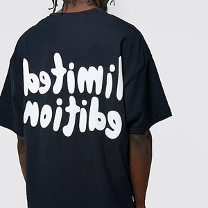 Camiseta Urbana para Hombre, Estilo Puff Print, Manga Corta, Corte Holgado, Algodón, Casual, Streetwear, Hip Hop, Moda, Suave, Transpirable, Verano - Product Image 3
