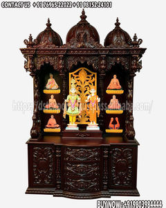 Mandir en bois de teck Dwarkadhish pour la maison, personnalisé, contemporain, moderne, prix d'usine, vente en Australie - Product Image 6