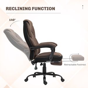 Executive Ergonomic Office Chair with High Back Swivel Wheels Padded Arms & <b>Footrest</b> BIFMA Certified Nylon Material Dark Brown - Product Image 4
