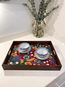 Luxury Durable Eco-Friendly Polished Solid Wooden Handcrafted <b>Rectangle</b> Serving Tray Handles <b>Coffee</b> <b>Table</b> Party Wedding Birthday - Product Image 2