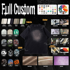 Camiseta Oversize de Algodón 300gsm con Lavado Vintage y Efecto Desgastado, Estilo Streetwear Personalizado, Corte Holgado con Ojales Metálicos - Product Image 3