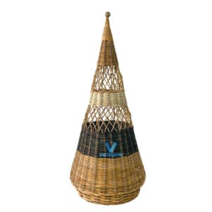 Vietrustic Hot Selling Handwoven Rustic Style <b>Christmas</b> Pine Tree Natural Rattan Eco Friendly Customizable Size Decoration Decor - Product Image 4