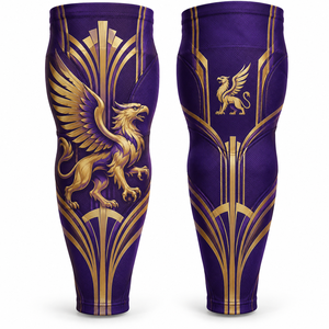 Chaussettes de hockey sur glace pour femmes 100 % polyester, motif personnalisé, OEM, motifs artistiques personnalisés, protège-tibias, design à pied ouvert, bordures élastiques - Product Image 5